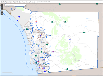 Mapa en la Web para Distritos de la Asamblea Estatal