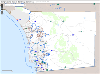 Mapa en la Web para Distritos del Congreso 