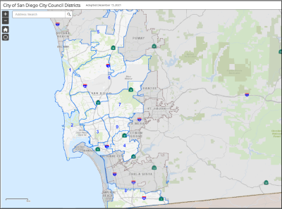 Mapa en la Web para Distritos del Concejo de la Ciudad