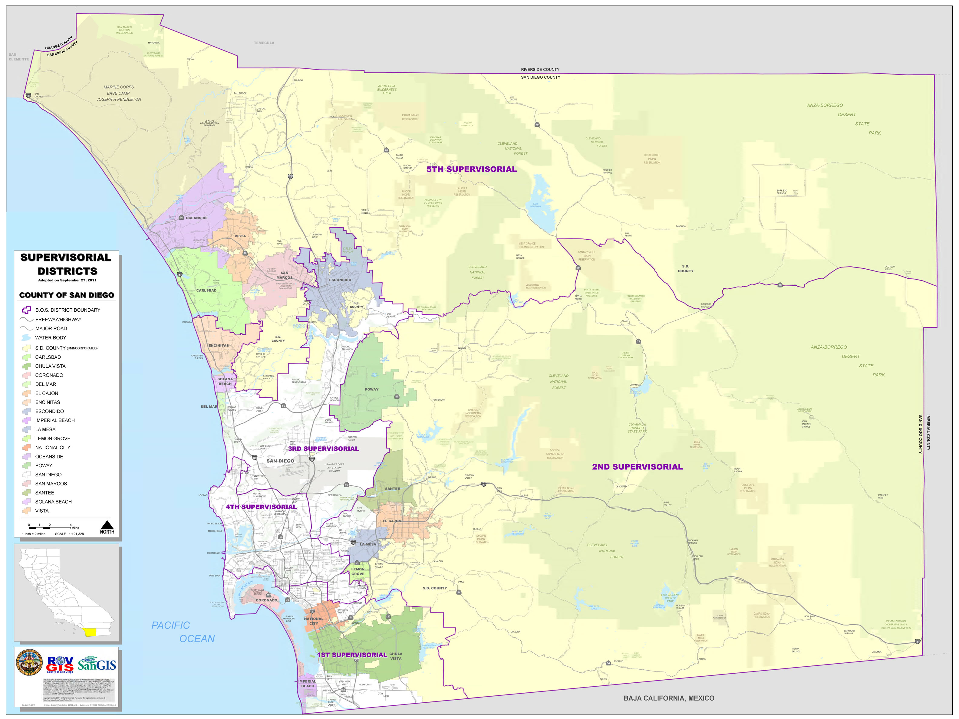 San Diego County District Map District Maps