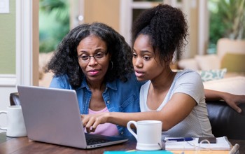 Woman Checking Information