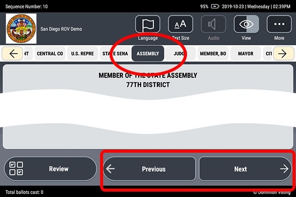 4. Navigate Ballot