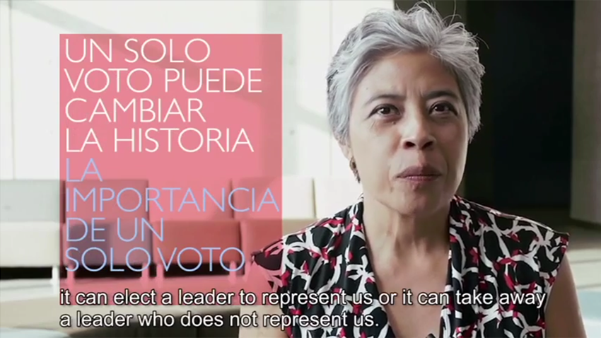 Video on reasons to vote in Spanish.