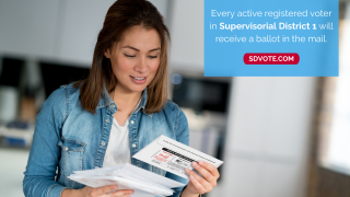 Every active registered voter in Supervisorial District 1 will receive a ballot in the mail. 