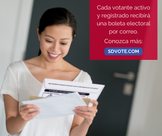 Cada votante activo registrado  recibirá una  boleta electoral por correo.