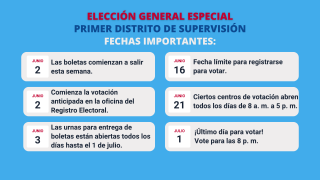Special primary election first supervisorial district important dates.