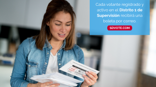 Every active registered voter in Supervisorial District 1 will receive a ballot in the mail. 