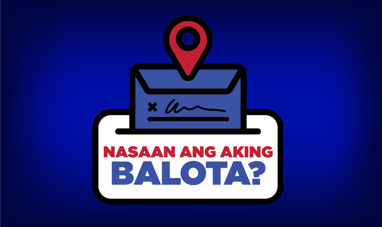 Location marker above a ballot being dropped into ballot box