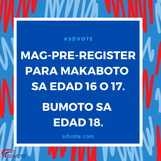 Mag Pre-Register Para Makaboto Sa Edad 16 o 17. Bumoto Sa Edad 18.