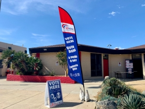 Flag to identify where to vote at a vote center.