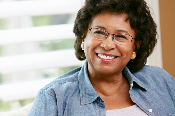 Smiling woman poll worker
